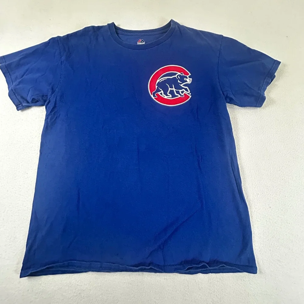 Majestic Chicago‎ Cubs Kris Bryant 17 Youth T Shirt Size Large Blue Baseball